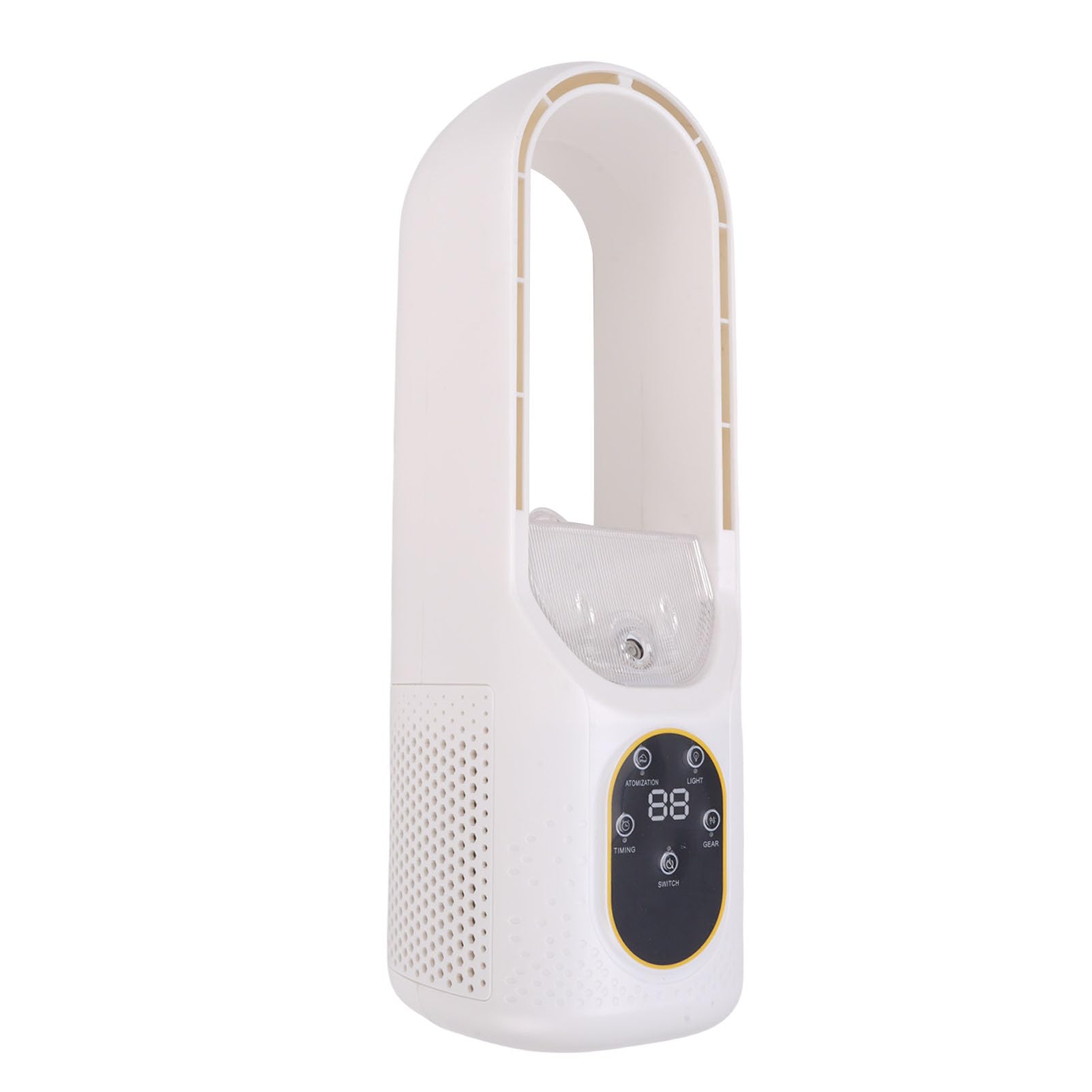 Desk Misting Bladeless Fan Quiet Cooling Fan with LED Light for Home Bedroom, ABS Material