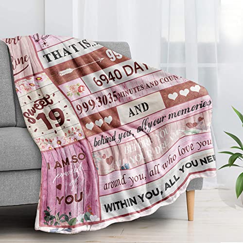 Biapian 19Th Birthday Gifts For Girls, 19Th Birthday Blanket For Girl 19 Year Old Girl Birthday Gift Ideas Blanket Gifts For 19 Year Old Birthday Gift For Girl Daughter Granddaughter 50"X60" #TOP2