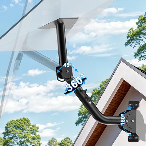 Gen 3 Adjustable Starlink Mount, 360° Rotation, 180° & 45° Tilt Heavy-Duty Metal Starlink Pole Mount Kit, Retractable, Easy Installation, Rust-Proof, Weather-Resistant for Concrete and Wooden Walls