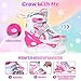 Nattork Girls Ice Skates for Kids 4 Size Adjustable Rainbow Ice Skate with Fleece Lining for Outdoor & Rink