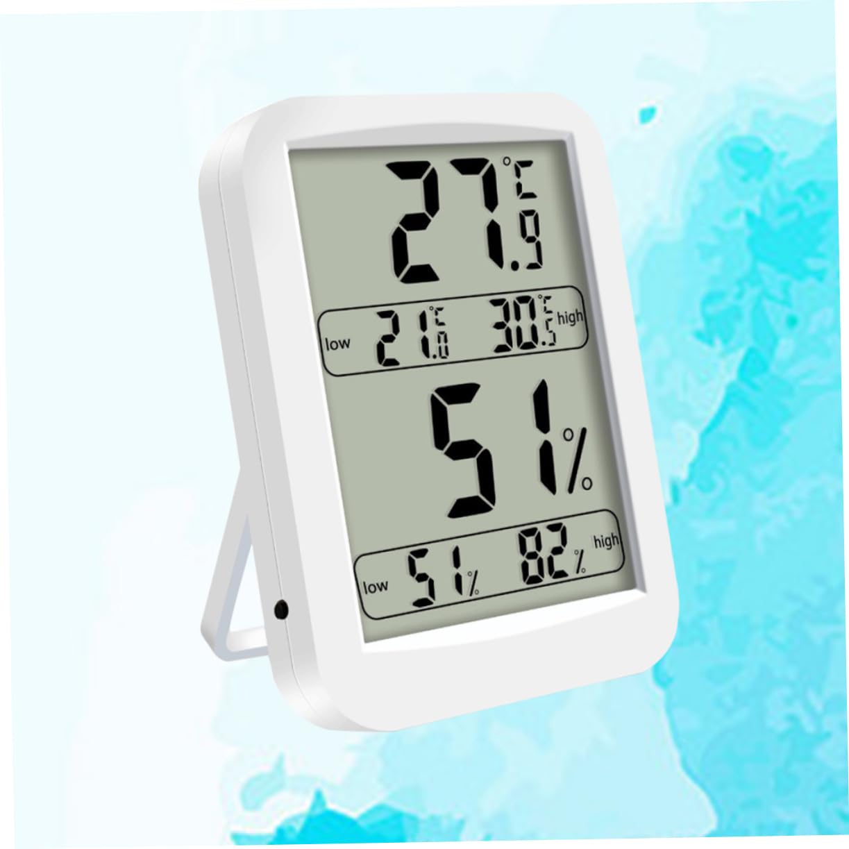 Hygromètre D'intérieur Numérique Grand Écran Blanc Abs