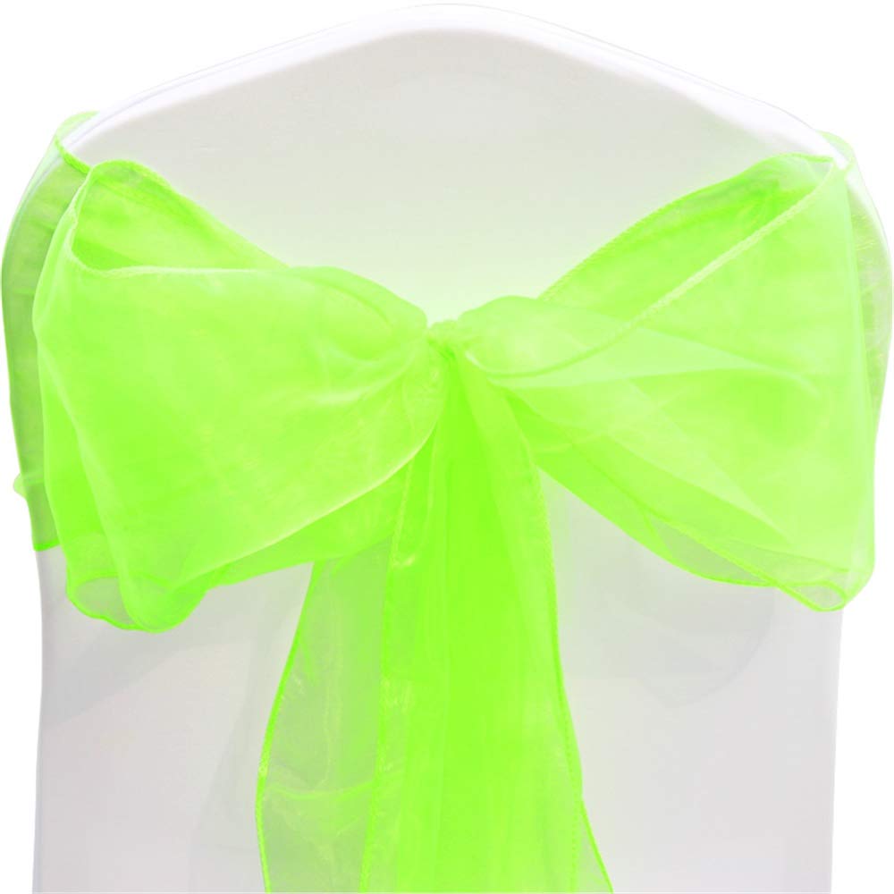 Time to Sparkle Pack of 30 Organza Sashes 22x280cm/9x110inch Wider Sash Fuller Bows Chair Cover Bows Sash for Wedding Party Birthday Decoration - Spring Green