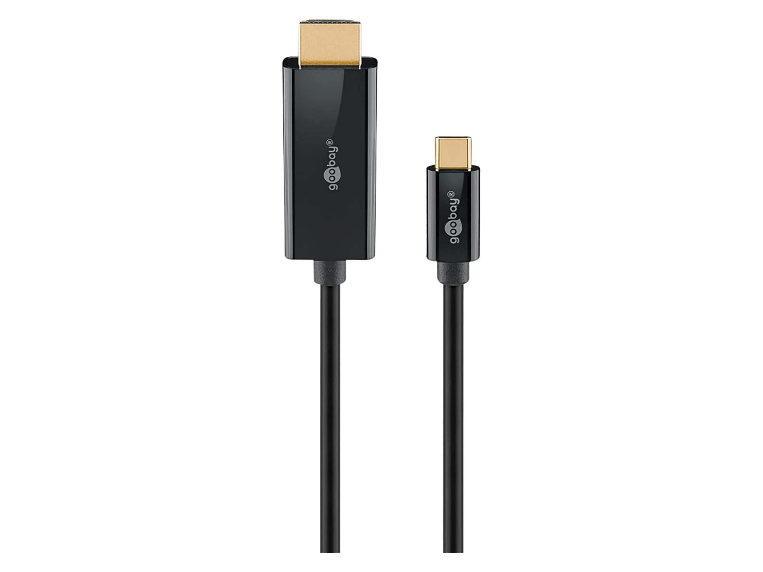 Goobay USB C to HDMI 2.0 Cable - Gold-Plated Connectors, Ultra HD Resolutions up to 4K @ 60 Hz, USB-C Adapter to HDMI for Laptop, PS5, Xbox, Apple TV 4K, TV Accessories - 1 m - 75696