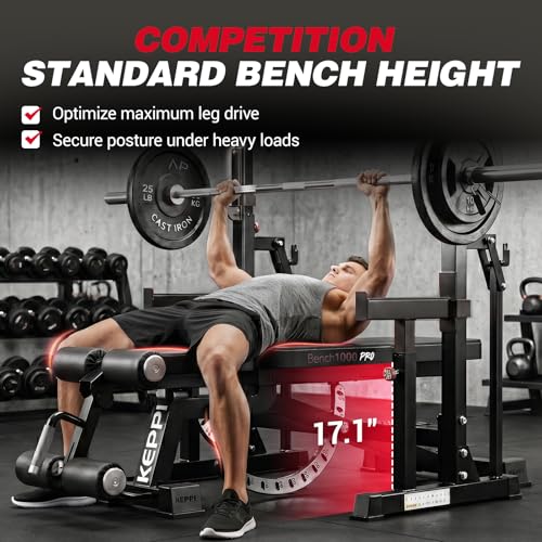 Adjustable Weight Bench, Commercial Grade 1200LB Workout Bench Press Set for Home Gym Strength Training Exercise, Incline Bench with 12+3 Adjustable Backrest&Seat Positions for Full Body Fitness