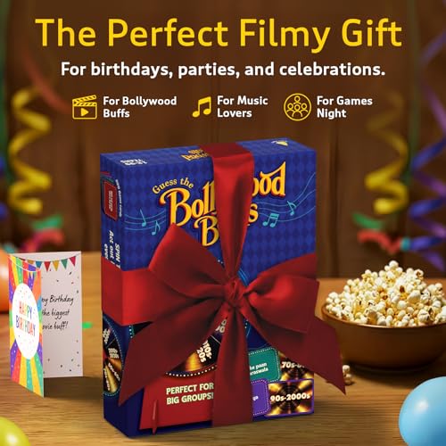 Image of Gouda Games Bollywood Beats - Spin the Wheel Song Guessing Party Game, Dumb Charades Style Bollywood Game, Act & Guess Songs, Family Game Night, Gift for Teens, Adults & Bollywood Fans