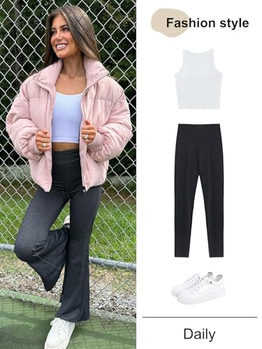 Image of Gihuo Women's Winter Cropped Puffer Jacket Coat Short Warm Quilted Jacket 2026