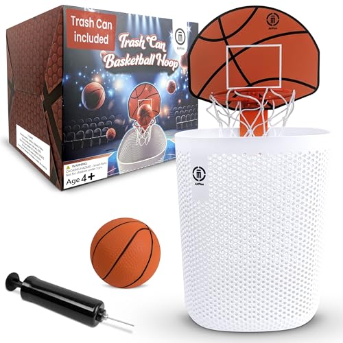 AirFico Basketball Trash Can Complete Set – Fun Indoor Office Basketball Hoop, Perfect Basketball Mini Hoop Trash Can, Trash Can Basketball Hoop and Unique Birthday Gifts