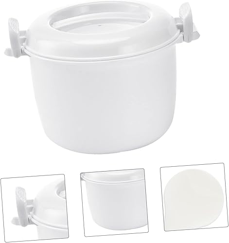 Miniatura 8 de RORPOIR Arrocera para microondas, recipiente para almacenamiento de alimentos, tazón de microondas con tapa, ollas de arroz para microondas, arroz,