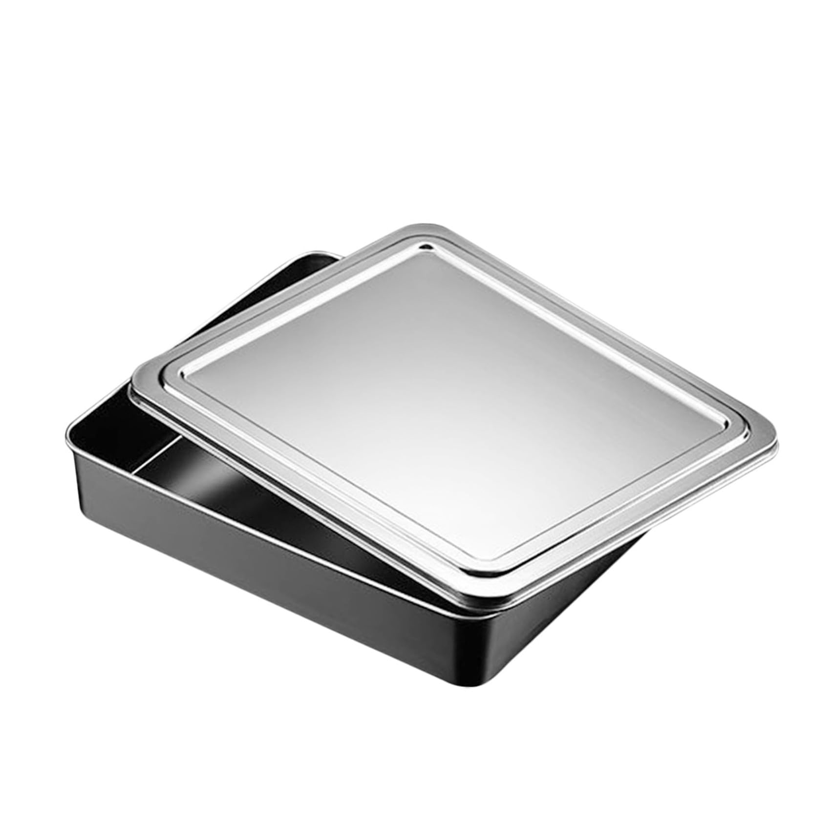 VICASKY Teglia Tiramisù in Acciaio Inox con Coperchio Rettangolare