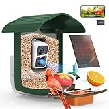 birdsnap® PAV- Smart Bird Feeder with Camera Solar Powered, 64GB Card & 2K HD Record Video Bird Camera Live with 5 DIY Add-ons, AI Identify Auto Capture, Ideal Gift for Birds Lover