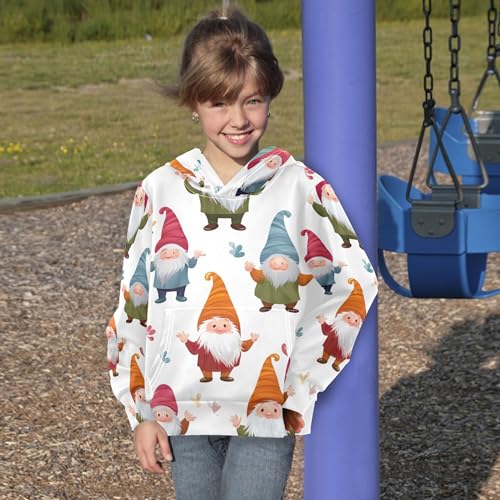 Kids Hoodies Sweaters Christmas Gnome Dwarfs Hooded Sweatshirts with Big Pockets for Boys Girls B04000264