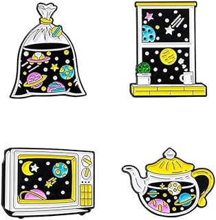 Space Star Planet Enamel Pins Explore Space Universe Planet Brooches Cartoon TV Teapot Space Star Planet Enamel Pins Accessories Gifts
