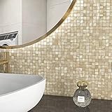 MOSAIK SELBSTKLEBEND KAUFWERT: Hergestellt aus hochwertigem Aluminiumverbund, wertvollen selbstklebenden Fliesen, edle Metalloberfläche gebürstet und matte Finishing-Kombination, diese Metallfliese wird Ihr Zuhause aufhellen und die Dekoration aufwerten