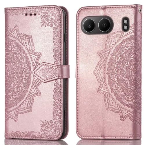 Image of ClickCase Queen Series for OnePlus Nord 4 5G Leather Flower Embossing Wallet Flip case Magnetic Closure Flip Cover for OnePlus Nord 4 5G (Rose Gold)