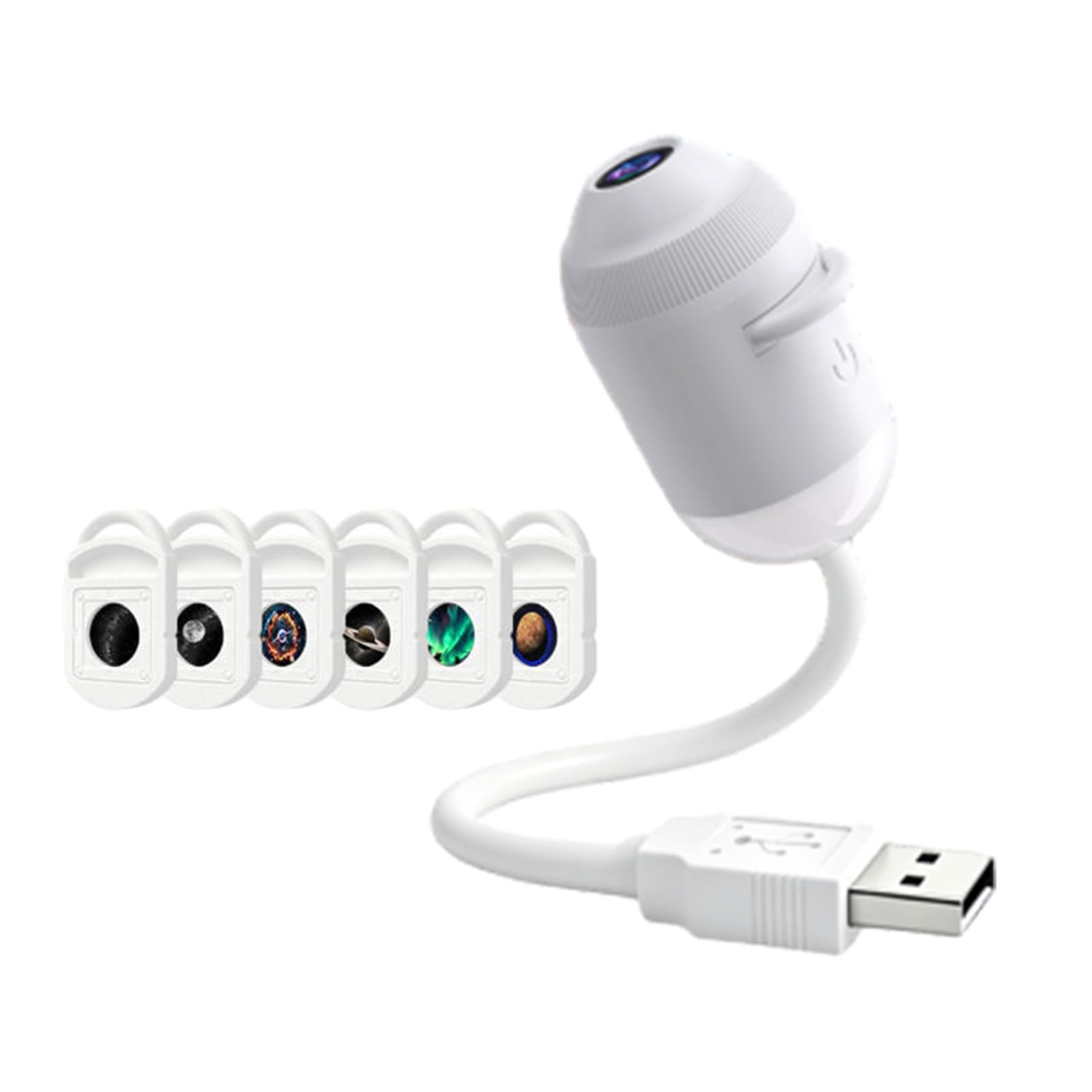 Icettry Projector, Lcettry Star Light, Ocean and Galaxy Projector, Plug and Play HD StarProjector, 360 Rotating USB Galaxy & MoonProjector Night Light, for Bedroom Ceiling Car，6 Films