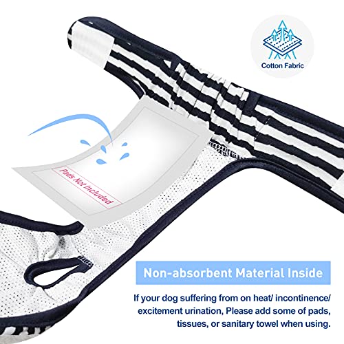 Namsan Hunde Windeln 3 Stück Waschbare Schutzhose für Hündinnen Einstellbare Hunde Höschen für Urin Inkontinenz/Untrainierte Welpen/Läufigkeit Hündin-L