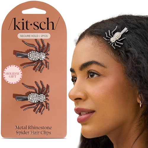 Kitsch Spider Hair Clips for Women – Rhinestone Hair Accessories with Strong Grip | Sparkly Barrettes for Styling & Everyday Hairstyles | Ideal Gifts for Women - 2 Pcs