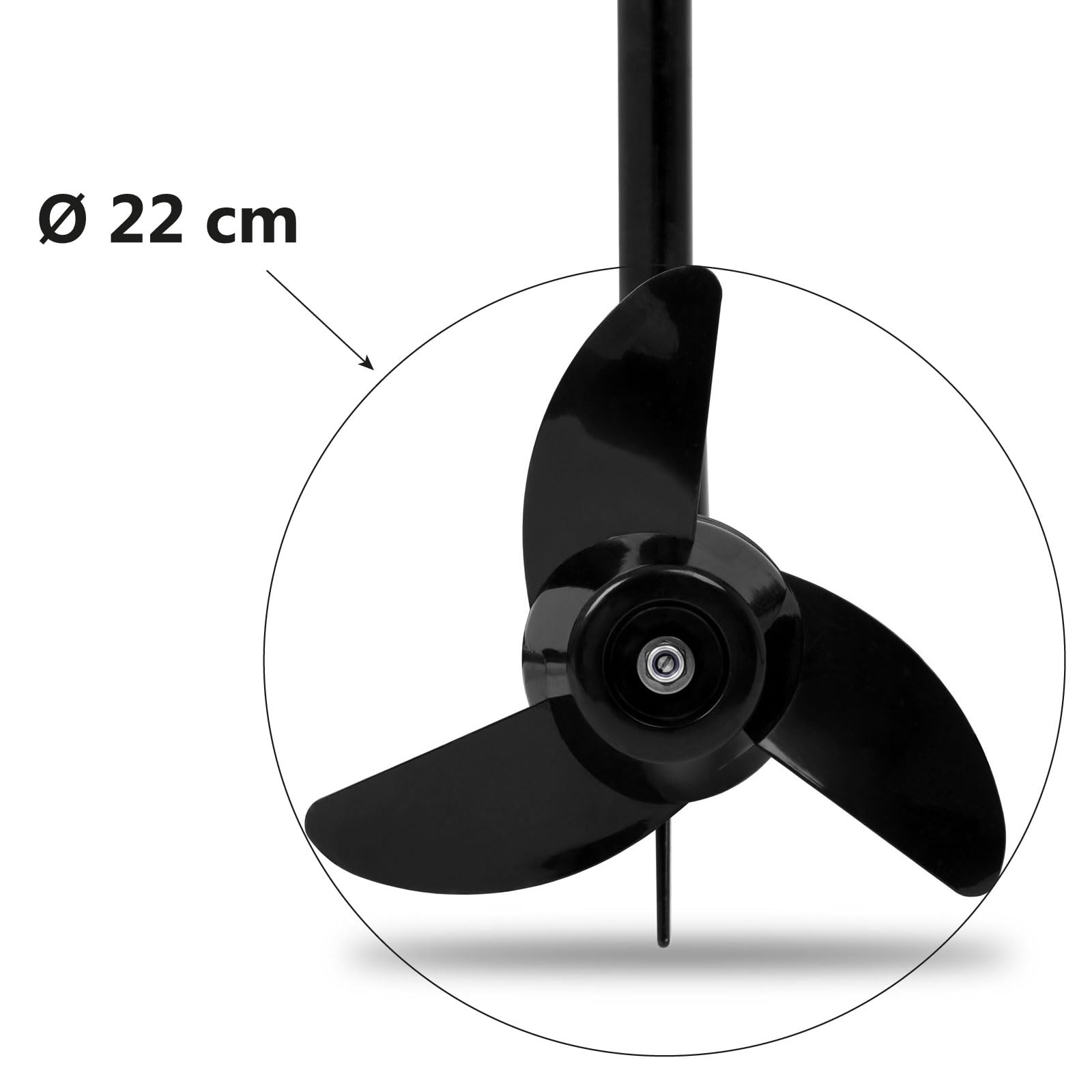 EBERTH Motore fuoribordo elettrico, 50 Lbs di spinta, 12 V, 5 marce avanti, 3 marce indietro