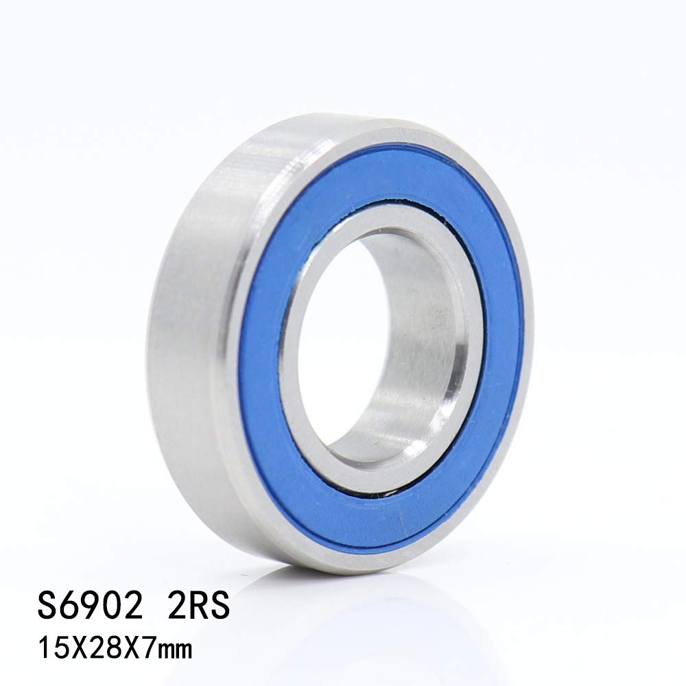 Pratique 10 pièces S6902RS Portant 15x28x7mm ABEC-3 440C roulements à Billes en Acier Inoxydable 6902 roulement à Billes S 6902RS