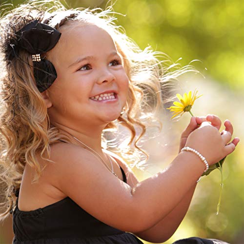 Cherished Moments Children's or Baby Sterling Silver Flower Girl Bracelet with High-End Simulated Austrian Pearls for Girls2