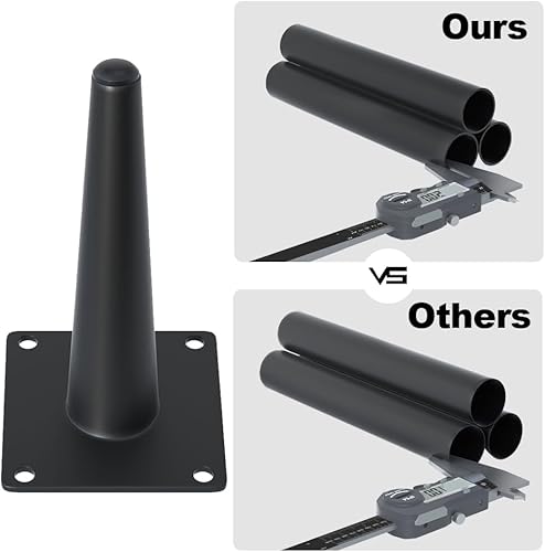 Miniatura 7 de FIVEPEARS Juego de 8 patas cónicas en ángulo de metal negro mate de 5 pulgadas para muebles, pies de estilo moderno de mediados de siglo para mesa