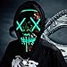 LED Halloween Mask,Scary mask with LED Light,Multiple Choices, Three Colors,Cosplay EL Wire Glowing mask for Halloween Festival Party (Green)