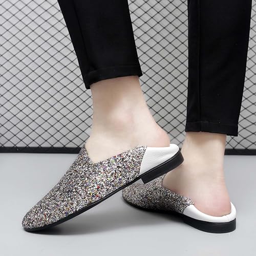 Men's Women's Loafers Glitter Formal Tuxedo Suit Uniform Shoes,Suitable for Wedding,Party,Prom,Nightclub,Fashion Pointed Toe Leather Shoes 7