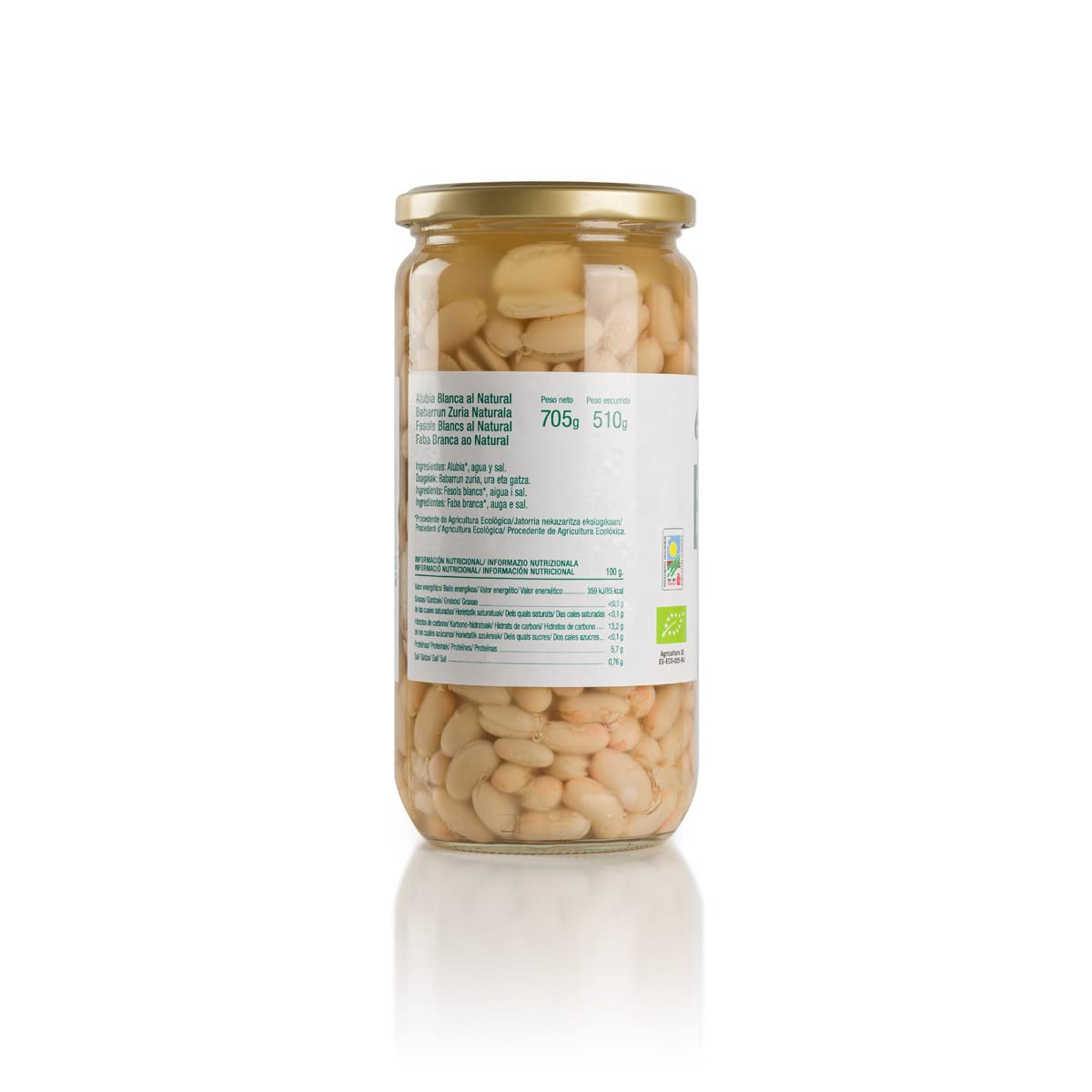 Ekolo Alubia Al Natural Bio, 6 Tarros, 705g 4230g