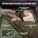 Naturehike Sleeping Bag with Pillows for Couples & Family, Two Layers Covered Flannel Cold Weather Sleeping Bag for All Seasons Camping Hiking Backpacking