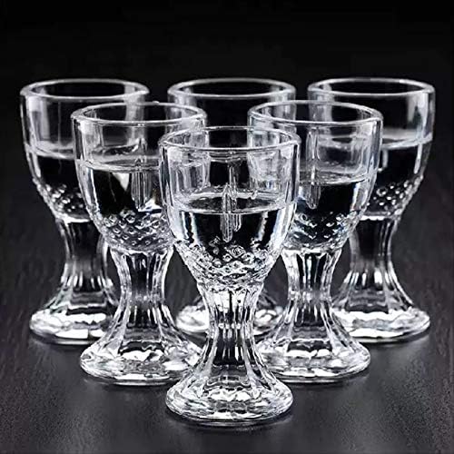 REATR 6PACK 12ml/0.5ounces Shot Glasses Baijiu Glass Mini Size Liquor Shot Glass Sake Glass Cup Chinese Wine Glass With Stem Funny Glassware
