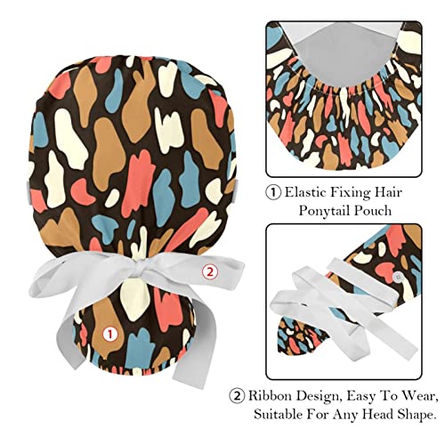Chapeaux de travail imprimé léopard JDEZ lot de 2 casquettes ajustables