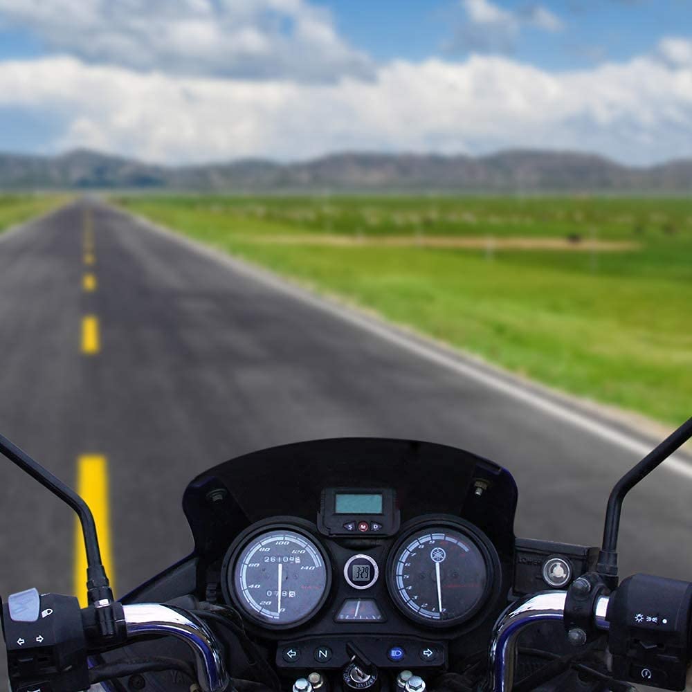 Orologio Digitale Per Moto - Impermeabile, Nero, Facile Da Installare Senza Forare