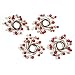 LampLust Decorative Taper Candle Rings, Red and Gold Berries, Set of 4, Versatile Holiday Centerpiece - for Weddings, Parties and Home Decor