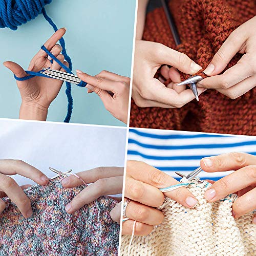 Hysagtek HYSAGTEKHO285 22 Pcs Knitting Needles Set, 14 Inches Stainless Steel Straight Single Pointed Knitting Needle Kit Metal Knitting Kit In Different Sizes 2.0Mm To 8.0Mm thumb #4