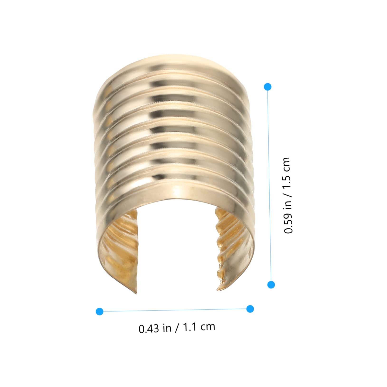 ARTIBETTER 100Pcs Metal Rope Fasteners Leather Crimp Clips for DIY Jewelry Making Smooth Surface Durable Material for Organizing Tassels and Cords