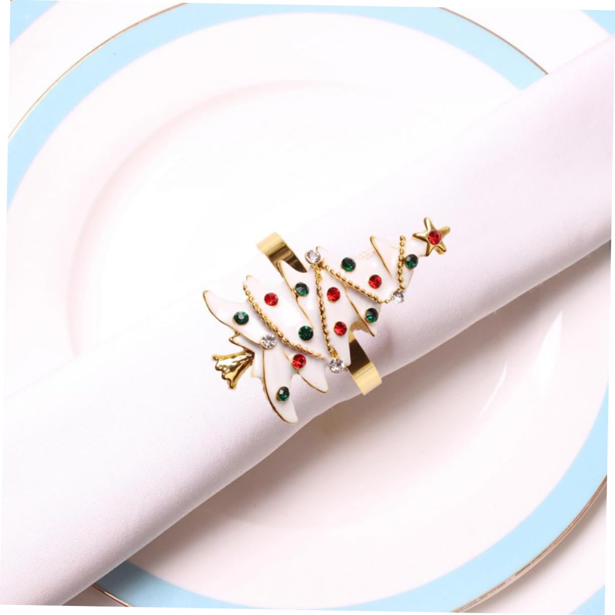 ABOOFAN 12pezzi Portatovaglioli Natalizi Anelli Per Tovaglioli Decorazioni Eleganti Per Tavola Di Natale e Feste Facili Da Usare e Lavabili Stile Moderno Per Atmosfera Festiva