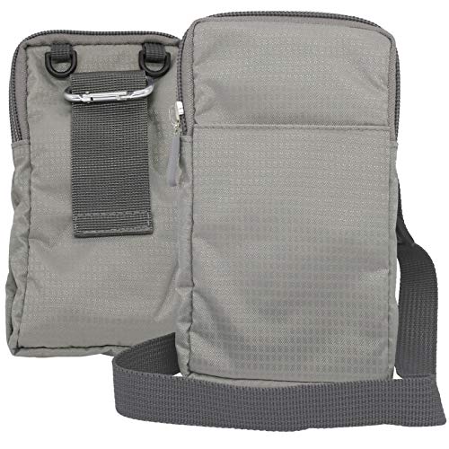 Preisvergleich Produktbild jbTec Stylische Umhängetasche für Handy Geldbeutel UVM. 165x90x30mm Handytasche zum Umhängen Damen Herren, Farbe:Grau