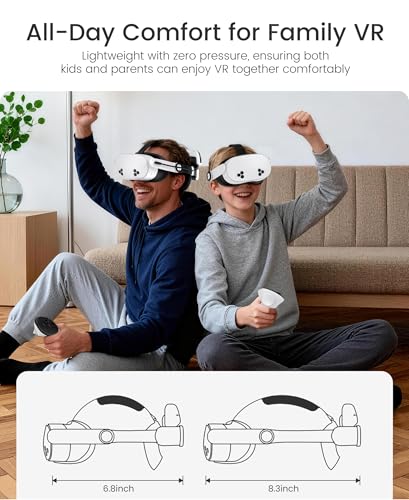 Image of Head Strap for Meta Quest 3S /3 /2 with Upgraded Soft Cushion Pad / 2x10000mAh Battery and Charging Dock, - Adjustable Comfortable VR Headset Strap, VR Accessories Enhanced Support
