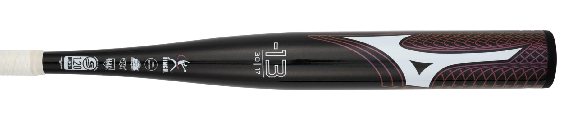 Mizuno Finch Fastpitch - Mazza da softball (-13) | Mazza da donna in alluminio Fast Pitch | BLK iridescente | 481,9 g