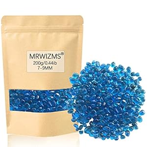 MRWiZMS Pietra Smagnetizzata di Cristallo Naturale Pietrisco, Vaso di Fiori Succulento Acquario Pietra Ciottoli Pietra Grezza, Decorazione Paesaggistica Acquario Produzione Fai da Te (200,Blue)
