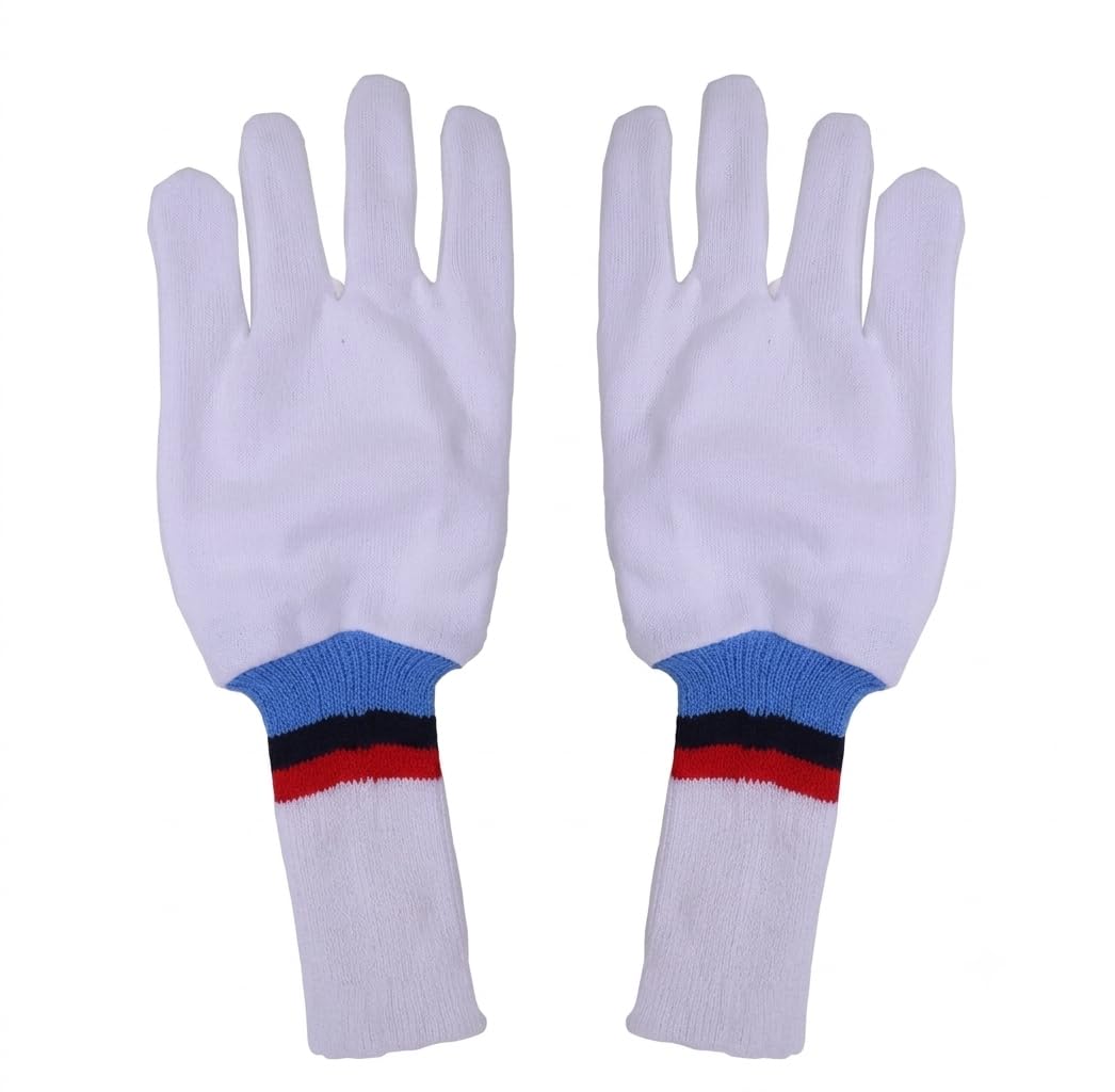 Premium White NCC Parade Hand Gloves for Cadets (Boys & Girls) | Cotton Blend Ceremonial Drill Gloves with Tri-Color Elastic Wristband | Pack of 1 Pair-picture-24