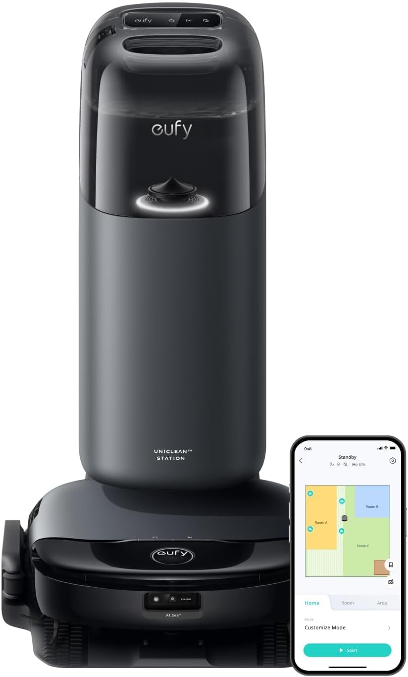 Omni S1,Robot Vacuum Cleaner with Mop, Incredible Suction, All-in-One Station, Smart Obstacle Avoidance, Lift Mop, Wi-Fi, App, Alexa, Corner-to-Edge Deep Cleaning