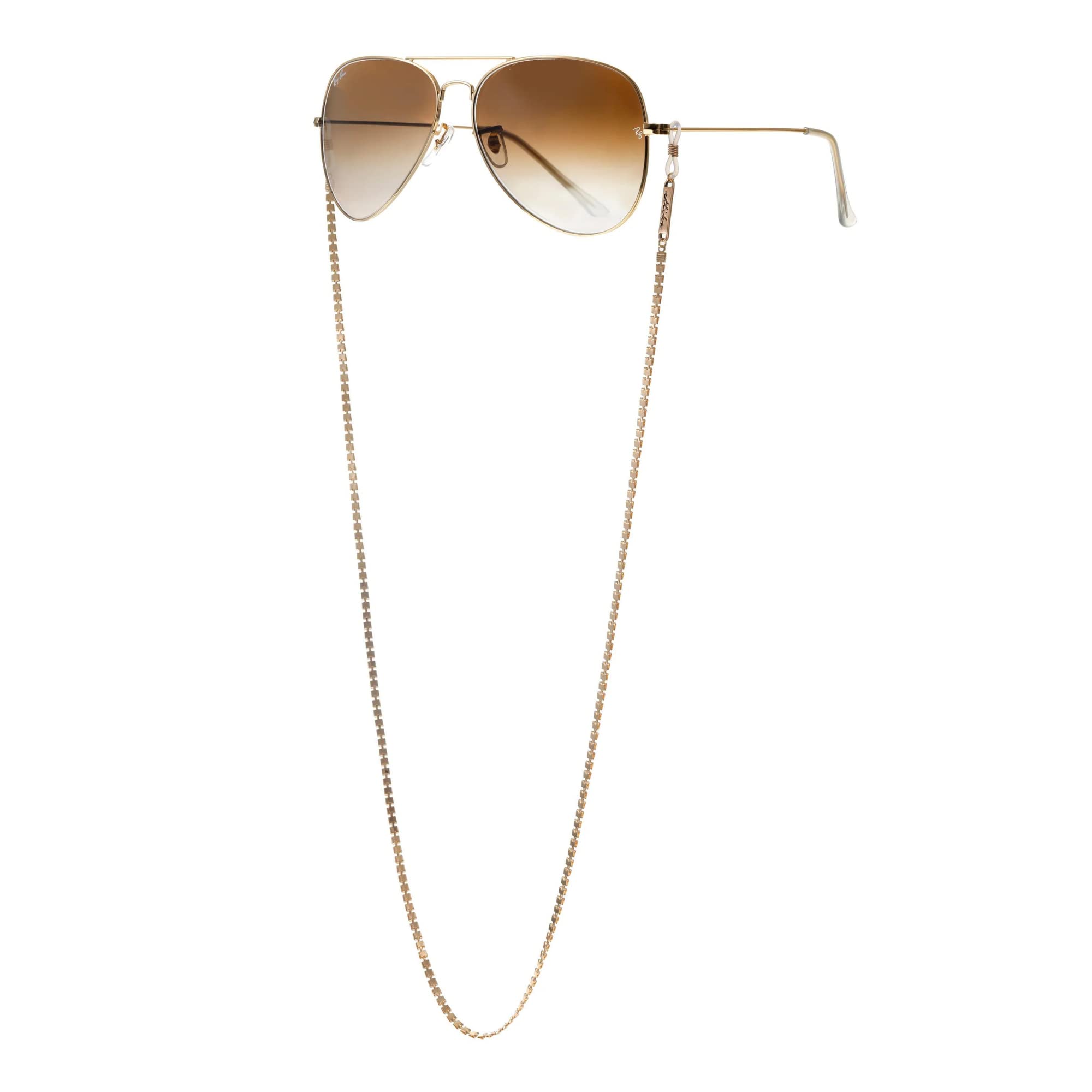 Ettika Chaîne de lunettes pour femme avec cordon doré ou rhodium