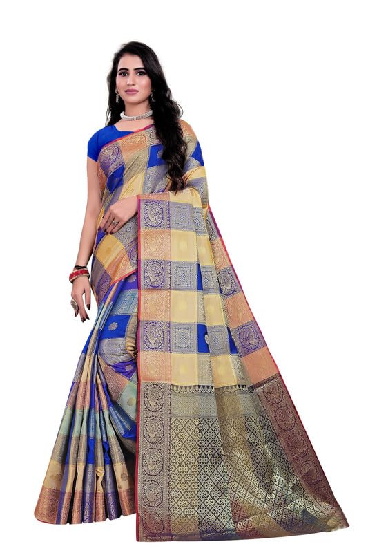 Greenway Lobby Silk Wedding Saree Silk Stylish Pattern Blouse Thread Saree, Gold