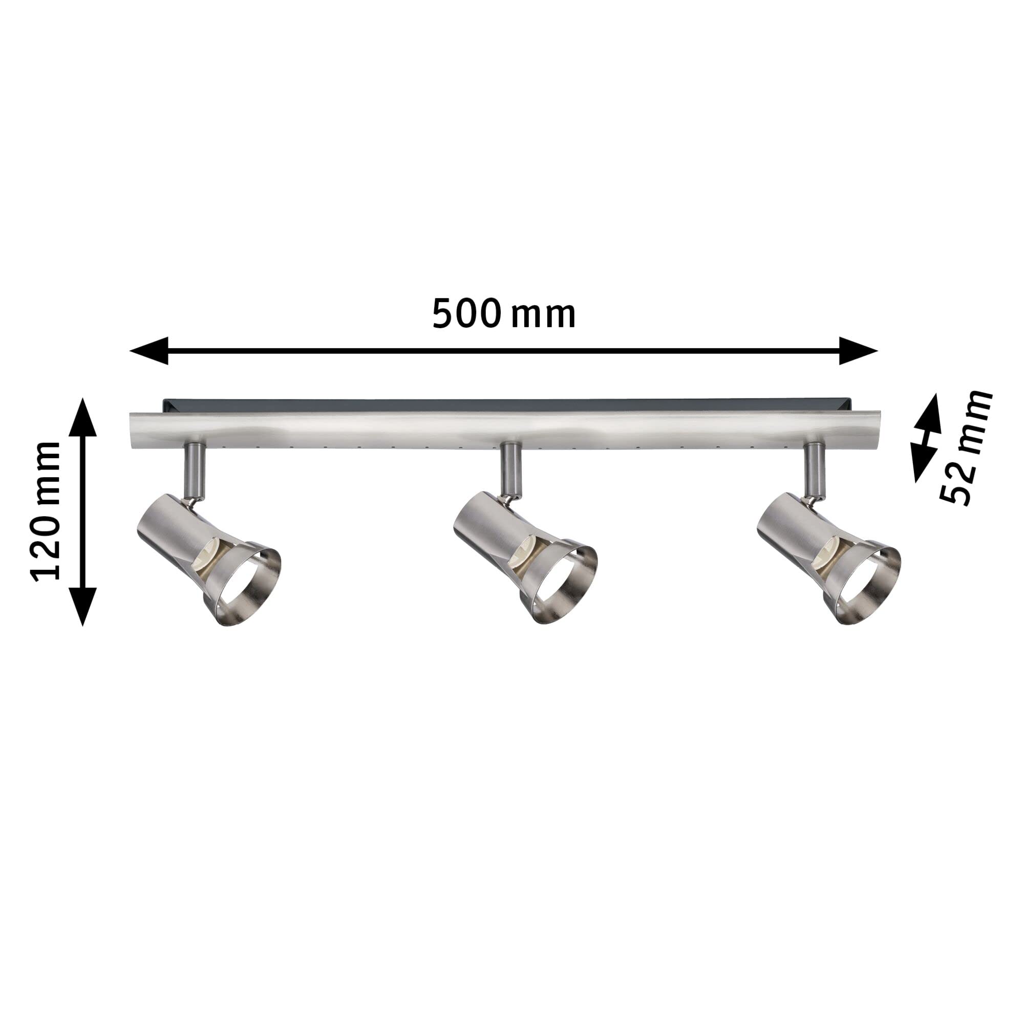Paulmann 66700 Spotlight Teja max 3x10W GU10 Nickel satiniert 230V Metall Deckenleuchte Lampe LED Deckenlampe ohne Leuchtmittel Deckenstrahler