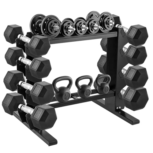 Trintion Heavy Duty Dumbbell Rack Multi-Tier Weight Rack Compact Dumbbell Rack for Dumbbell and Kettlebell Storage Compact Gym Equipment Organizer for Home Gym - Sturdy Steel Frame - Image 8