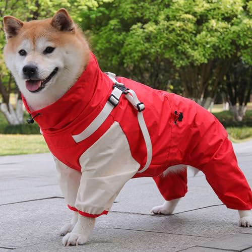 Ropa reflectante con capucha impermeable para cachorros y perros medianos 8