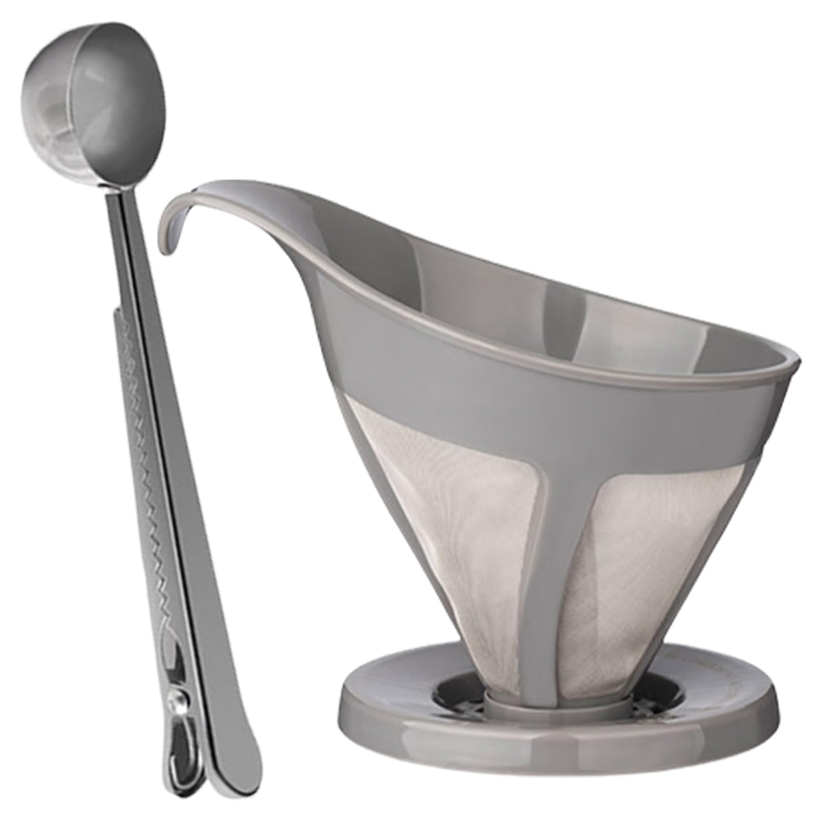 Tsophreniq Stainless Steel Coffee Meshs Funnel Drip Brewing Tool with Coffee Spoon Strainers Funnel for Coffe Meshs Strainer