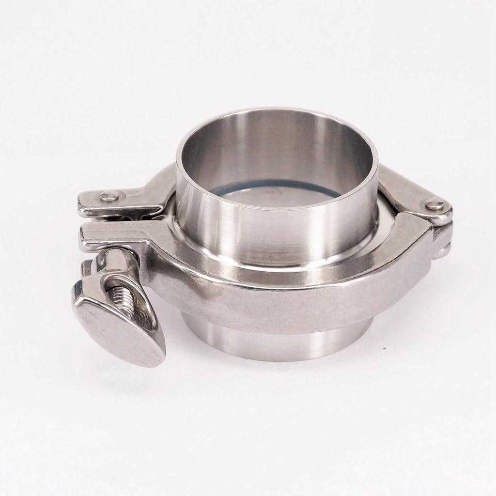 colocación de abrazadera de acero inoxidable, SS304 Juego de virola soldadura triple abrazadera Abrazadera 51 mm O/D 2" con junta 4 piezas
