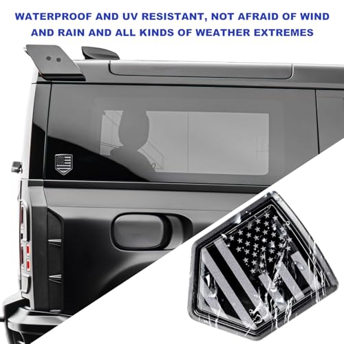 Image of 2 PCS US American Flag Decal Sticker Car Emblem, 3D Metal USA Flag Chrome Shield Car Emblem Badge, Embossed Patriotic American Flag Decoration for Car Truck SUV Motorcycle (Black)